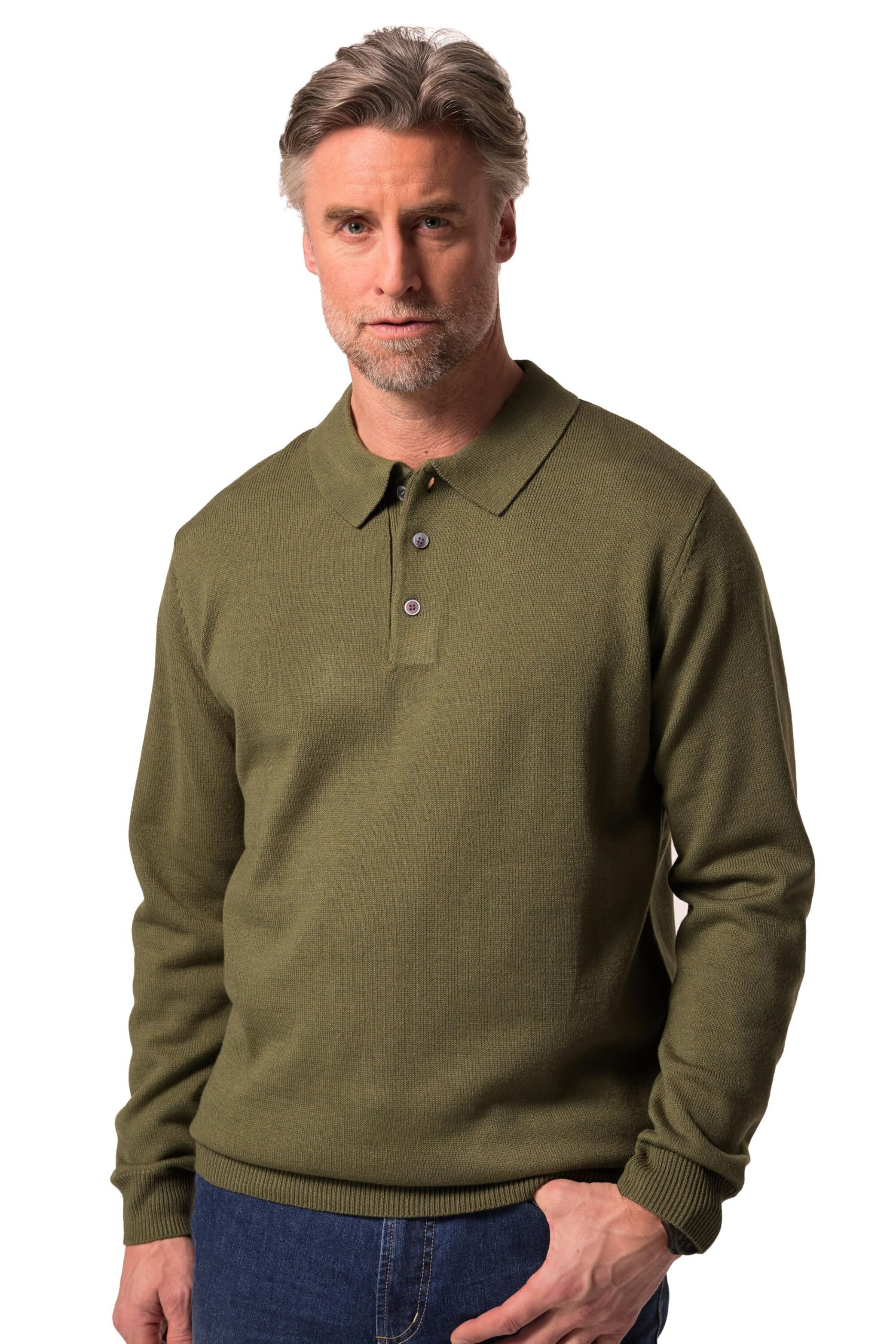 Boston Park Herren große Größen Übergrößen Menswear L-8XL Strick-Poloshirt, Langarm 832930