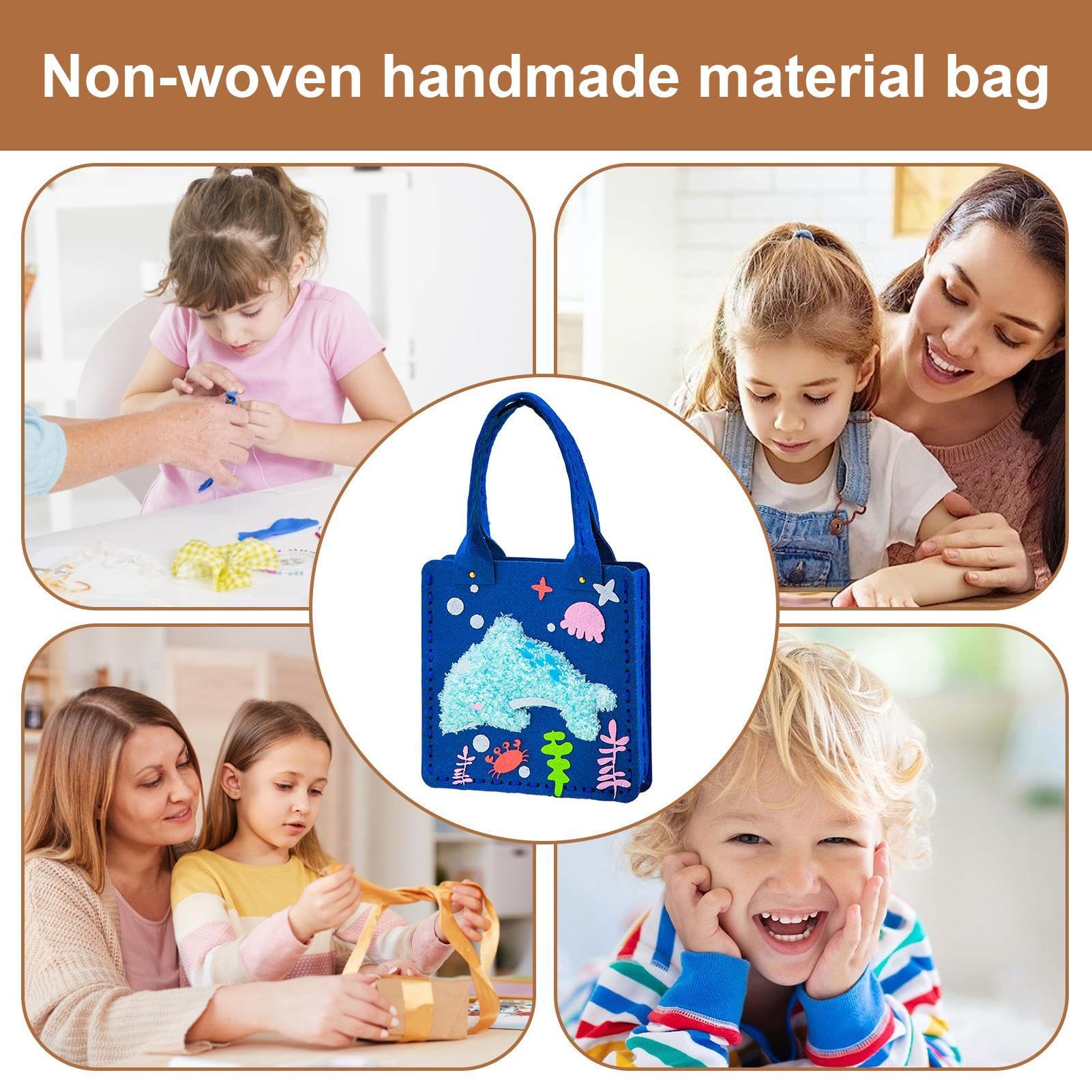 Projets D'artisanat En Feutre À Coudre,Kit De Couture Coloré Pour - Sac Tote En Feutre Cartoon, Fournitures Légères Pour Maison, École, Usage Quotidien Projets D'artisanat En Feutre À Coudre,Kit De Couture Coloré Pour - Sac Tote En Feutre Cartoon, Fournitures Légères Pour Maison, École, Usage Quotidien