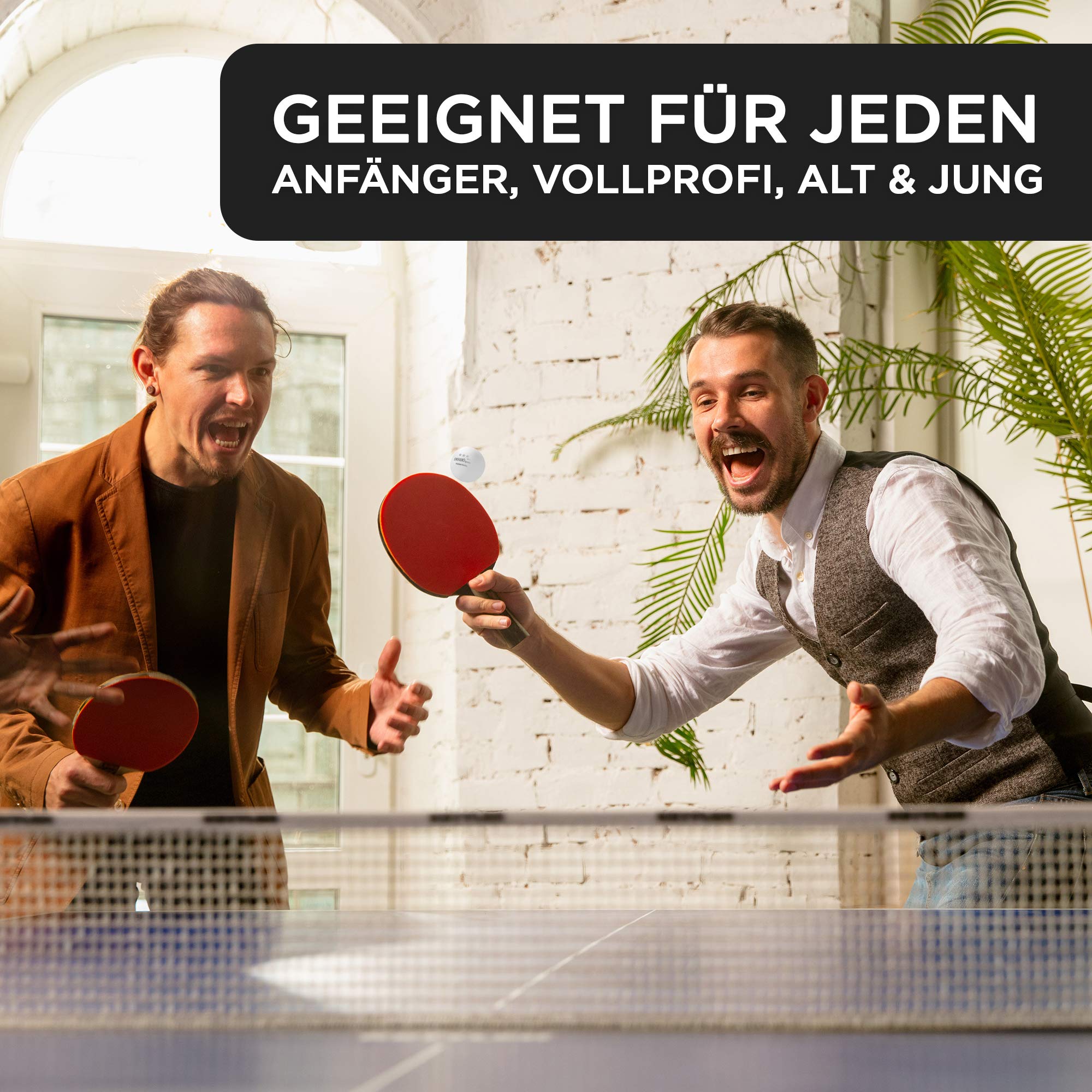 Premium Tischtennisbälle 3 Stern - [12, 42 & 100 Stück] - inkl. Videokurs - [erstklassige Ping Pong Bälle] - Nach ITTF Turnierstandard - Tischtennisbälle Outdoor Tischtennis Zubehör