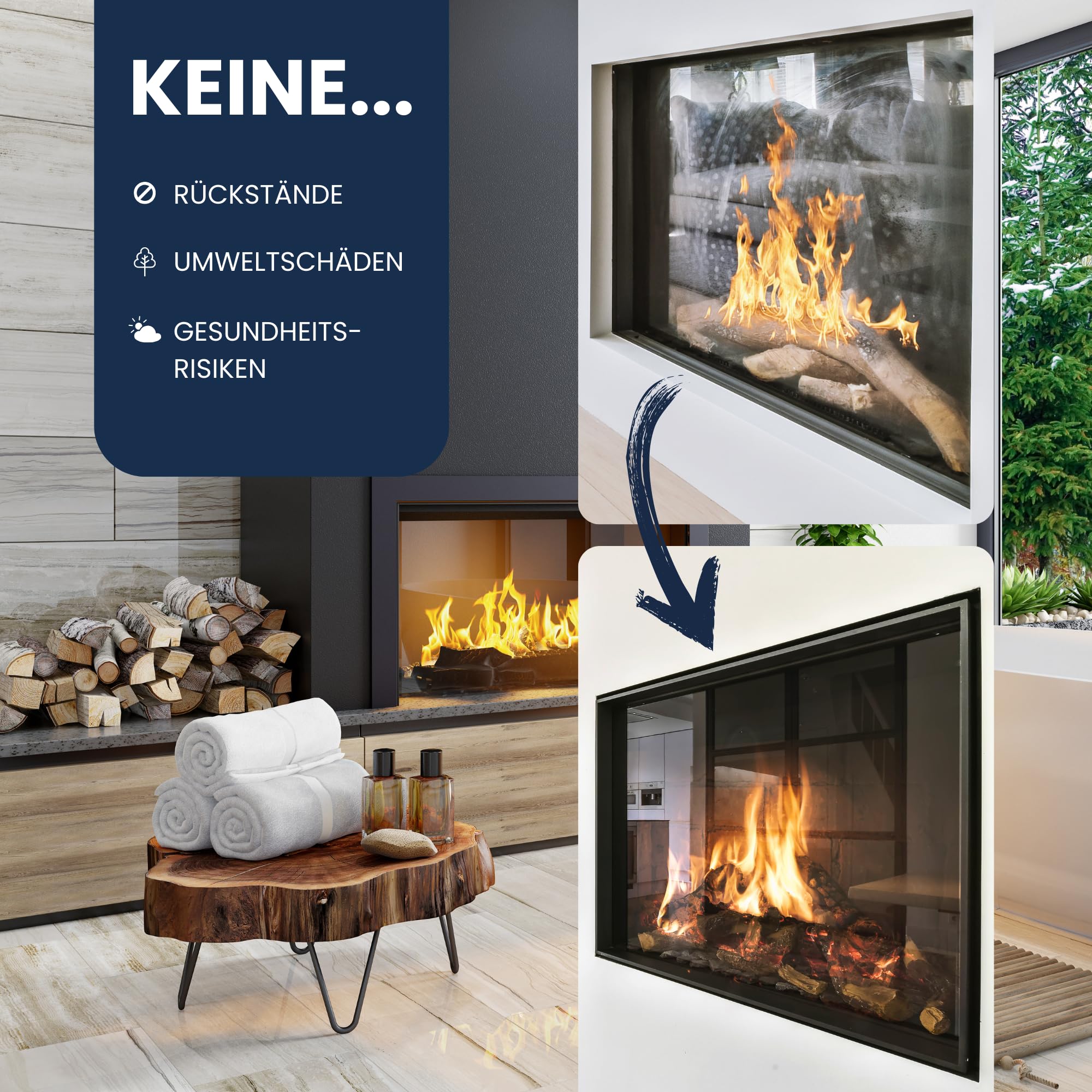 Vorteilspack Kamin & Ofenglas Reiniger - Entfernt zuverlässig eingebrannte Verkrustungen auf Glas, Edelstahl und Grillrosten - Integrierte Bürste für gezieltes Auftragen 8x 500ml
