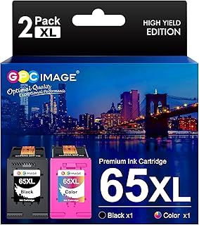 GPC Image Remanufactured 65XL Ink Cartridges Replacement for 65 XL Ink Cartridges Black Color Combo Pack Works for DeskJet...