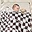 Yurhap Checkered Baby Blanket Fleece Baby Blankets Neutral for Boys Girls, Super Soft Warm Lightweight Infant Toddler Newborn Receiving Gifts for Crib Stroller, 30x40 Inch, Brown