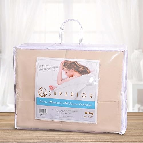 Miniatura 4 de Edredón clásico para todas las temporadas Down Alternative construcción deflector, king, color azul aster, Ivory, gemelo