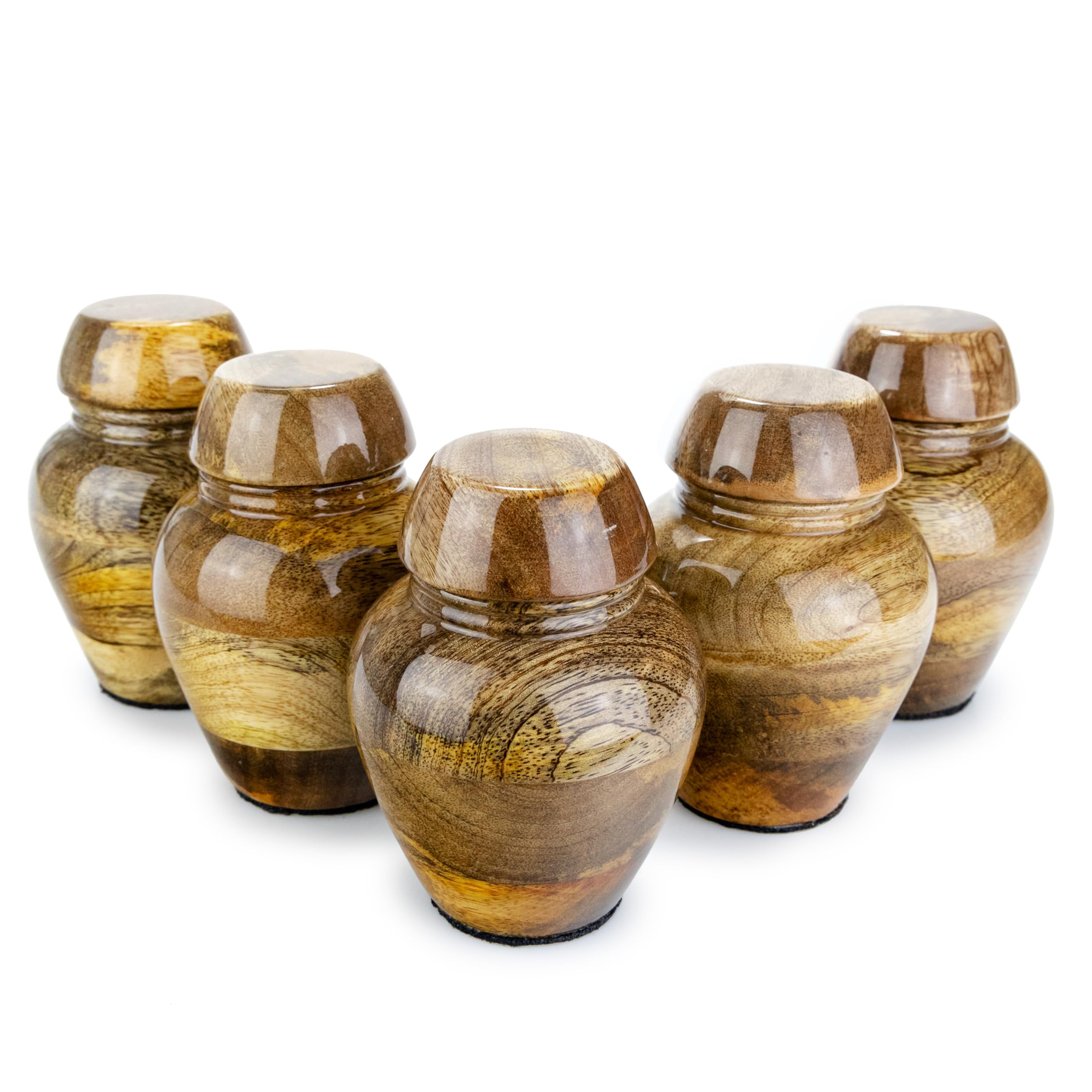 Mango Keepsakes, Keepsake Small Cremation Urnen, Keepsake Urnen for Human Ashes Sets, Keepsake Urnen Wood, Keepsake Small Urnen, Keepsake Collection (Five Keepsakes)