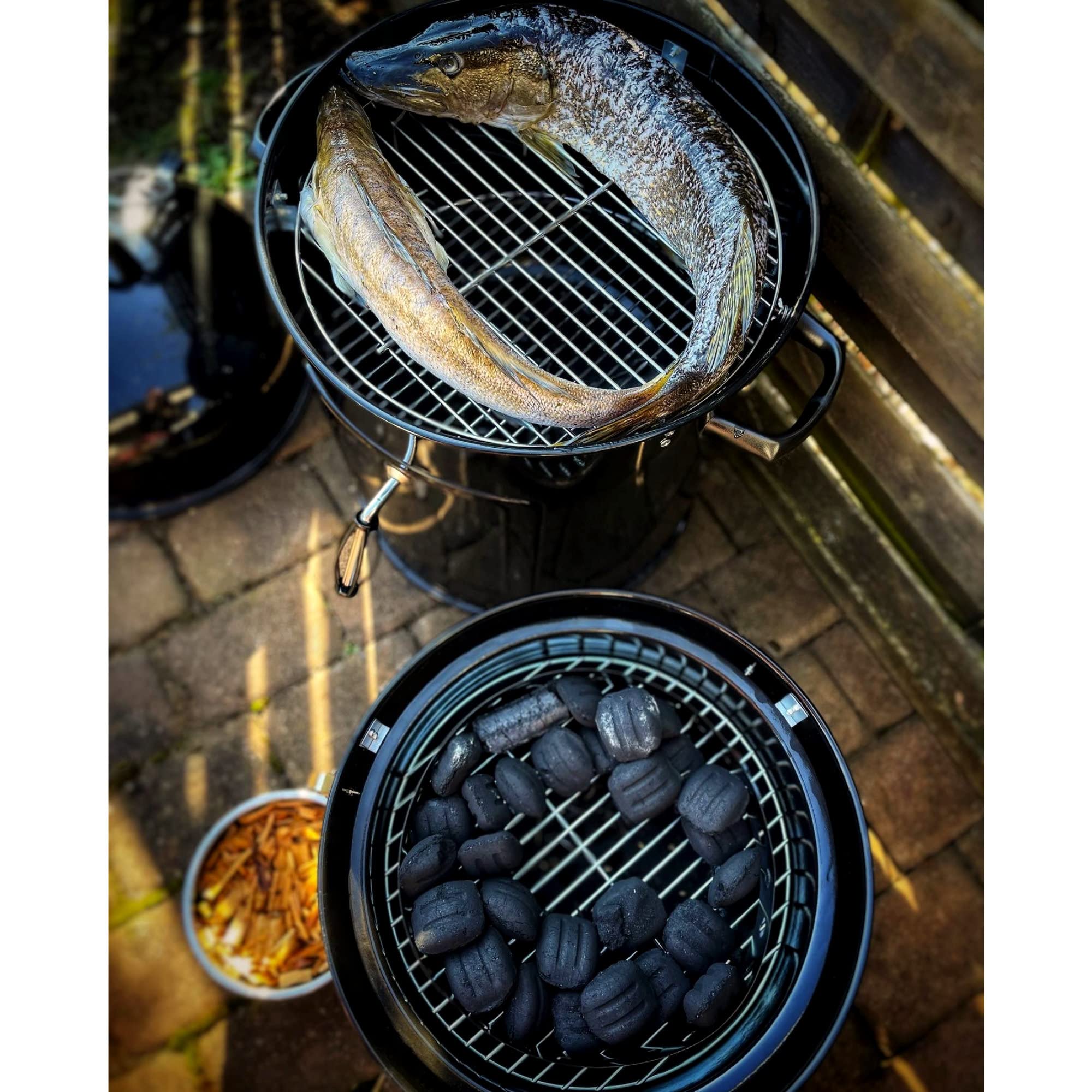 BBQ-Toro Ahumador 4 en 1 "Oak" | Ø 47 cm | Barril de Ahumado, Fumador | Parrilla de Ahumado, Parrilla de Carbón con Tapa | Horno para Leña | Barbacoa, Smoker, Barril Ahumador
