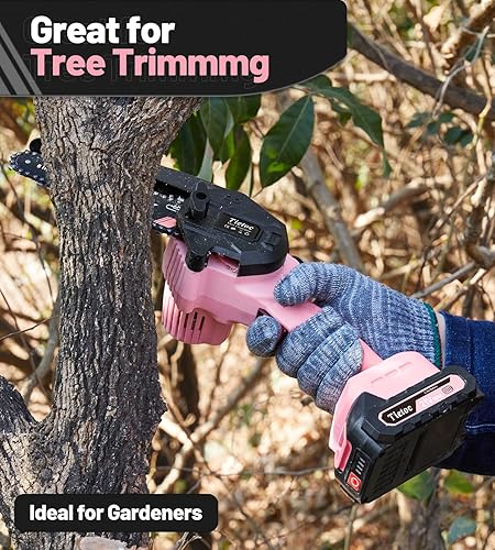 Miniatura 6 de Tietoc Mini Motosierra de 6 Pulgadas con 2 Baterías, Sierra Eléctrica, Rellenos de Media Regalos de Cumpleaños de Navidad Presente para Mujeres Mamá