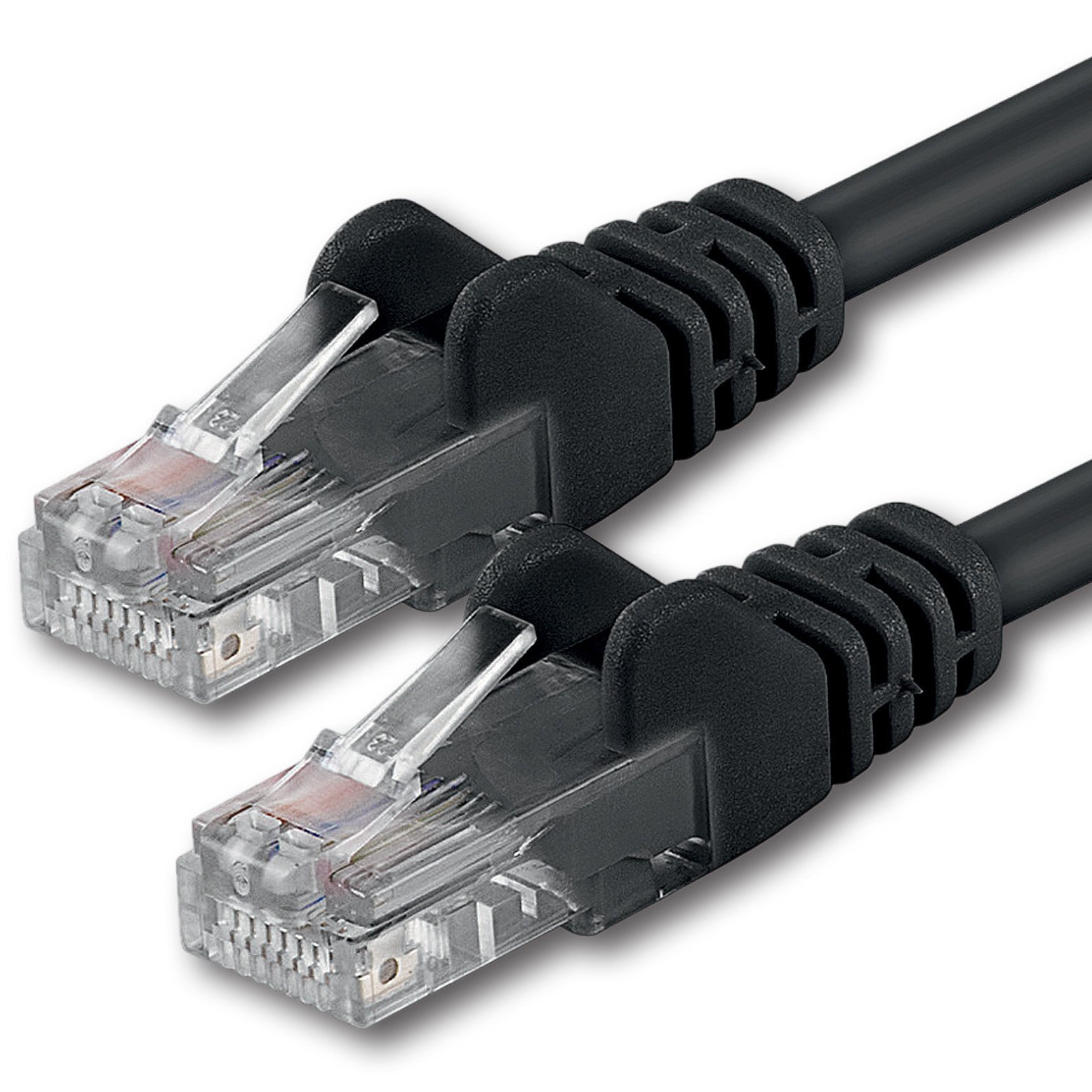 1aTTack.de 2m - schwarz - 1 Stück - CAT.6 CAT6 Ethernet-Lan-Netzwerk-Kabel 1000 Mbit/s Patchkabel