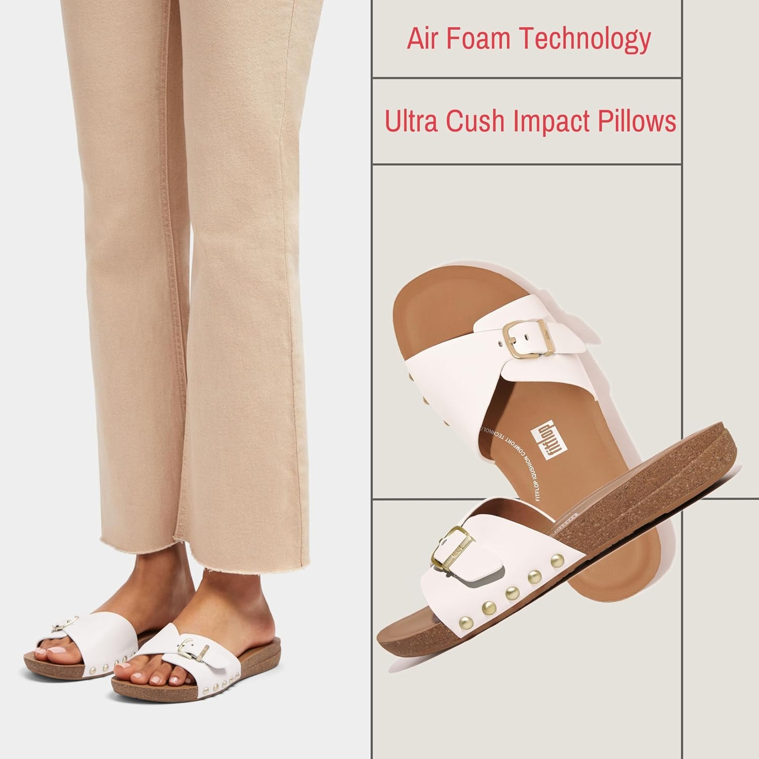 FitFlop Women's Iqushion Adjustable Buckle Leather Mauritius Ubuy