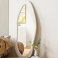 Vista 7 de Espejo de longitud completa, espejo irregular de 63 x 24 pulgadas, espejos grandes de longitud al suelo montados en la pared, espejos de pie