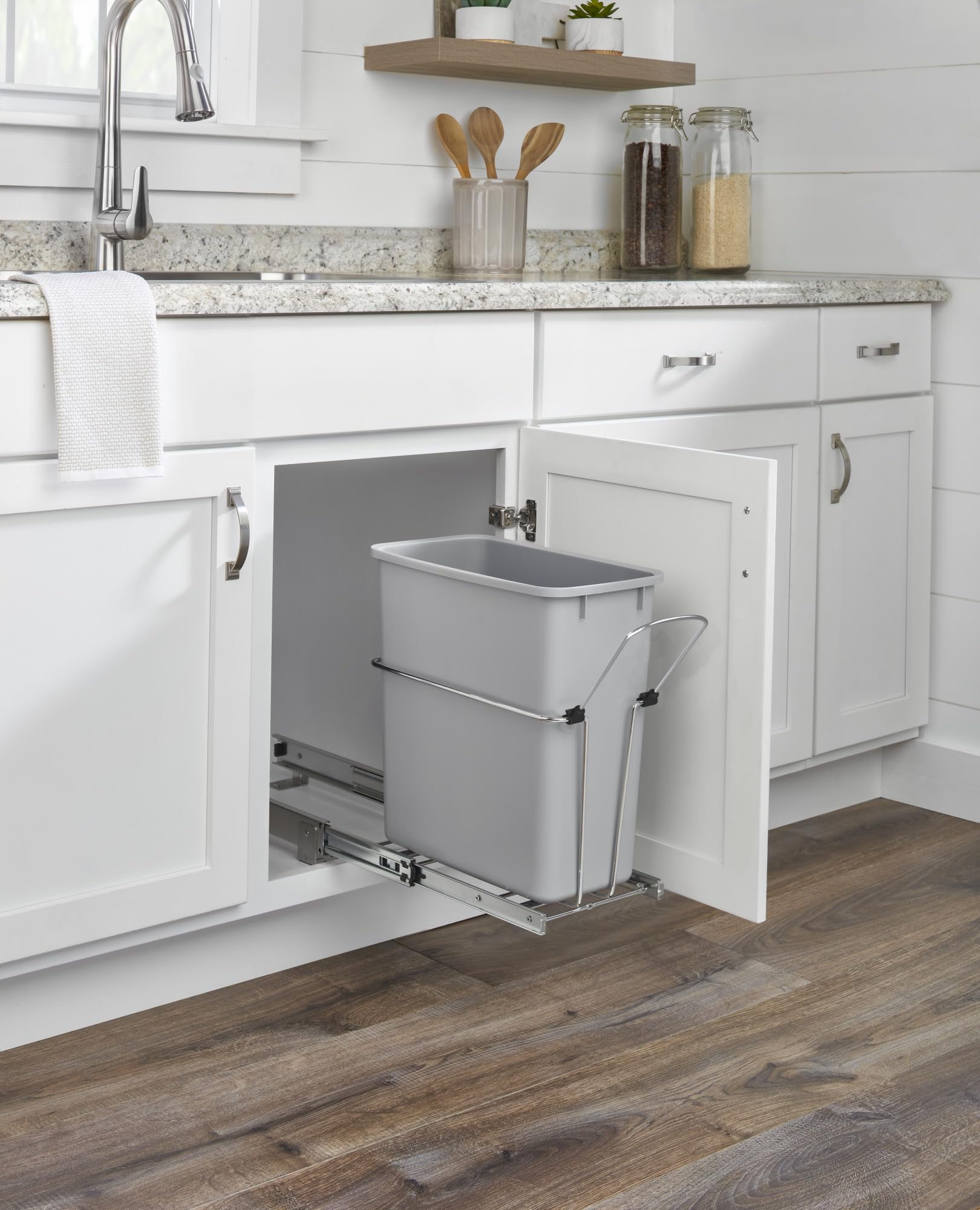 Rev-A-Shelf Chrome Steel Pullout Waste Container