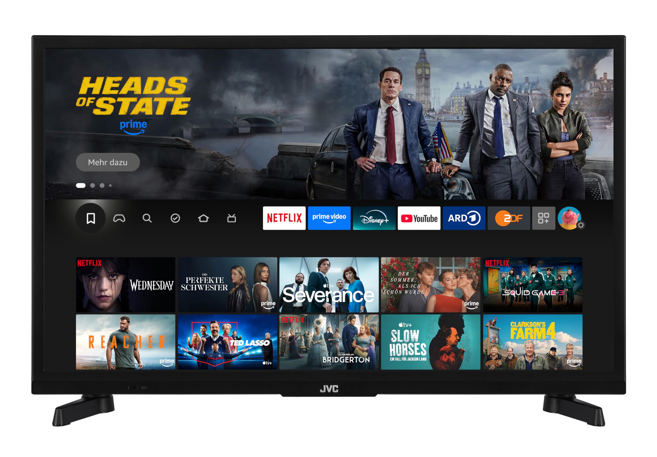 JVC Fire TV LT-24VRH3555 (2026) Fire TV, HD, Smart TV, HDR, avec Commande vocale Alexa et Triple Tuner, LED