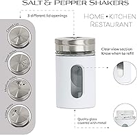 Vista 5 de White Salt Pepper Shakers Retro Spice Jars - Juego de 2