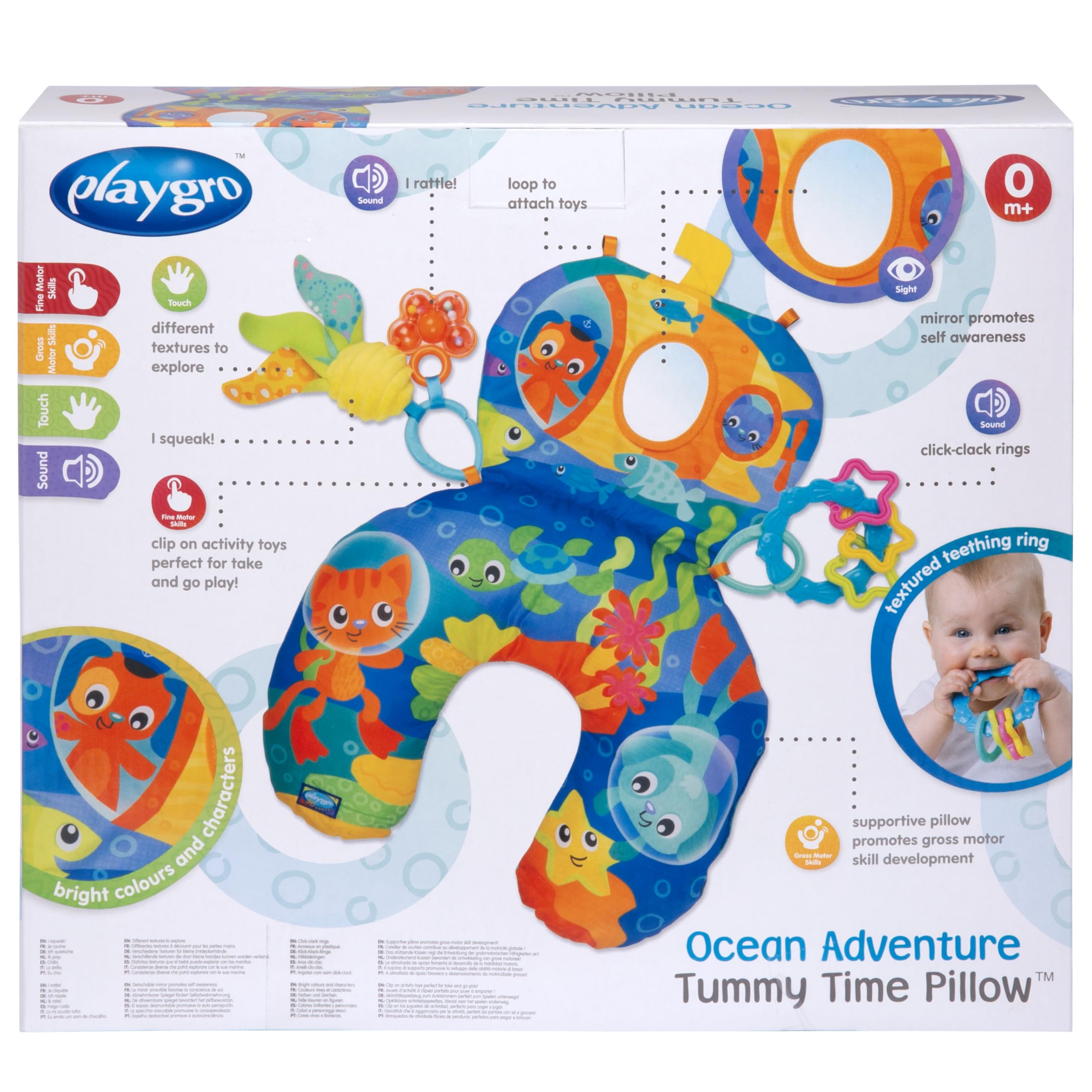 Playgro Cuscino Ocean Adventure | Divertimento per giocare a pancia in giù per neonati (0m+)