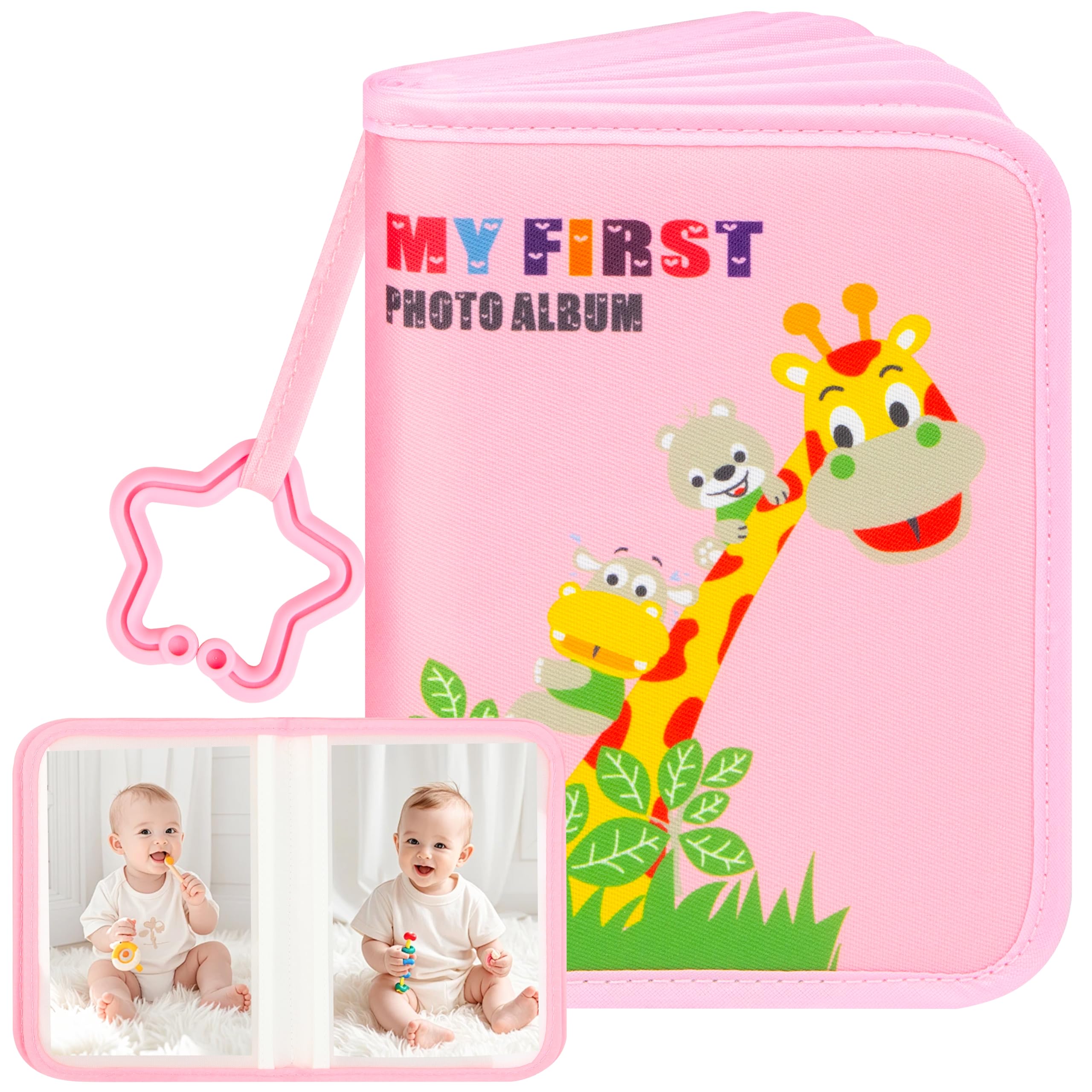 Veicevol My First Baby Photo Album Holds 21 4x6 Photos Pink - albums frames and journals | Mubboo