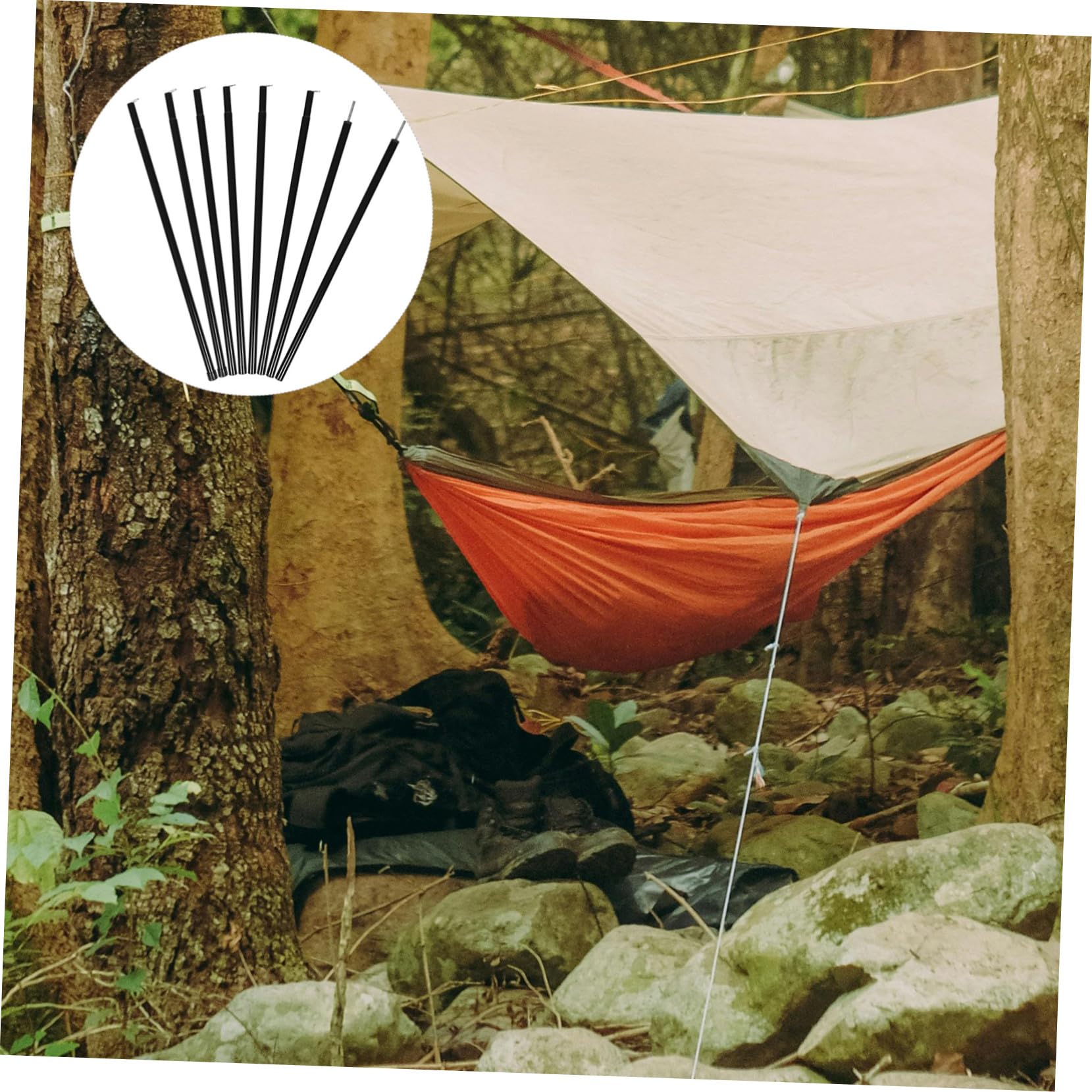 UPKOCH Verstellbare Zeltstange Teilig aus Stabilem Leicht und Verschleißfest für Camping Wandern und Outdoor mit Speziellem Stabkopf zur Bodenfixierung