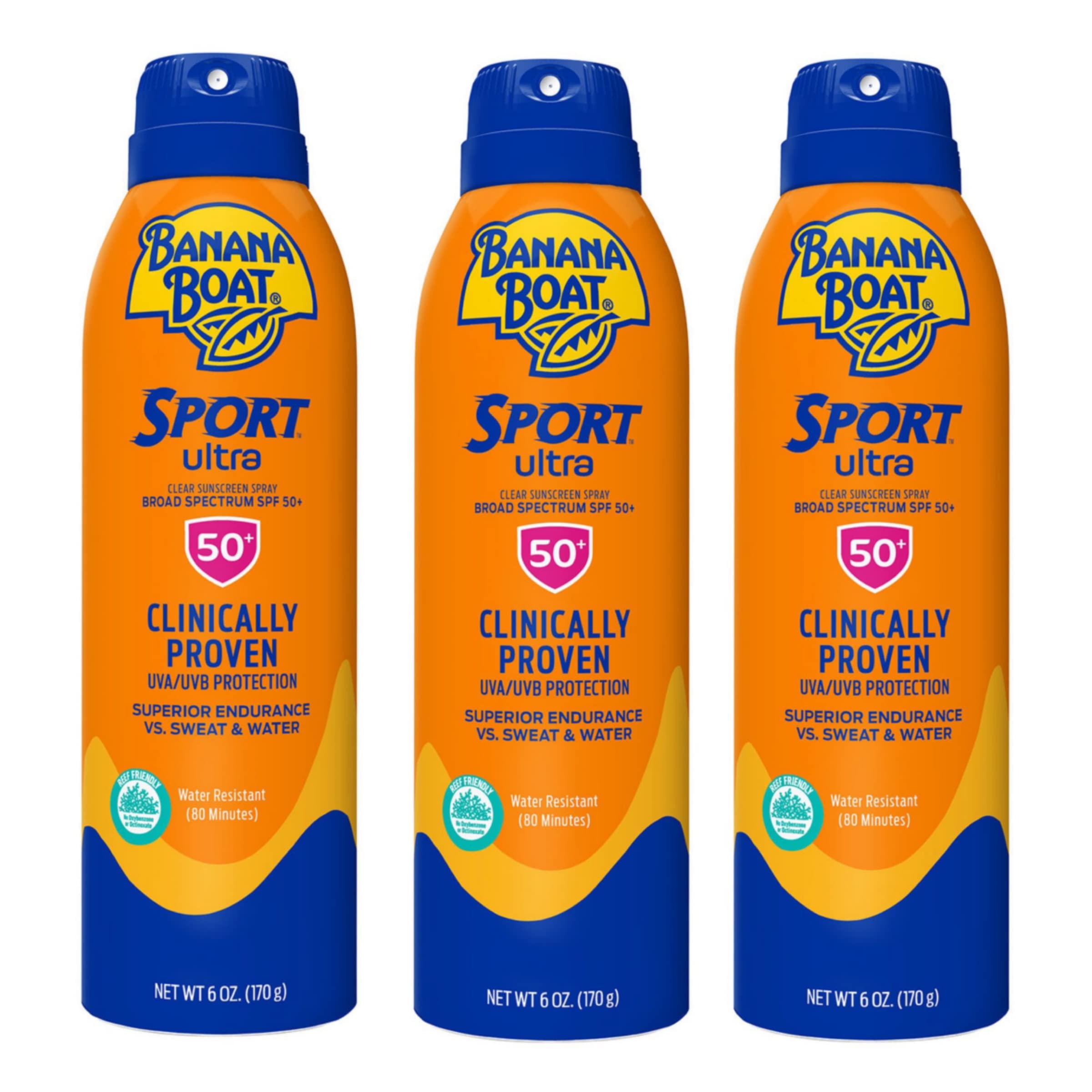 Banana Boat Ultra Sport UltraMist, SPF 50, 6 Ounce (Pack of 3)