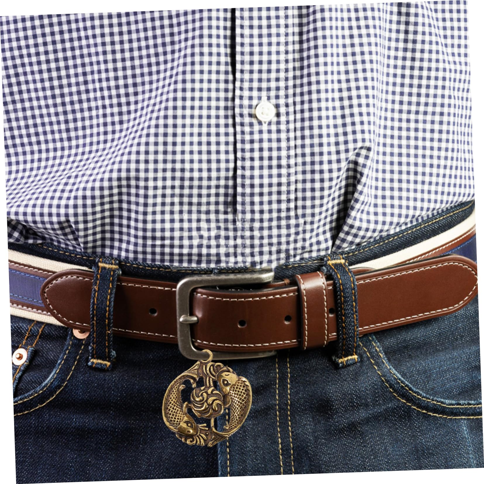 WOFASHPURET Brass Pisces Buckle Fish Aquarium Accessories Webbing Buckle Small Brass Decor