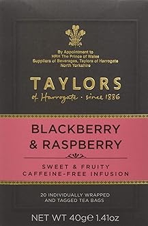 Blackberry and Raspberry Tea, 20 Individually Wrapped & Tagged Tea Bags (- Pack of 3, 60 Tea Bags in Total)