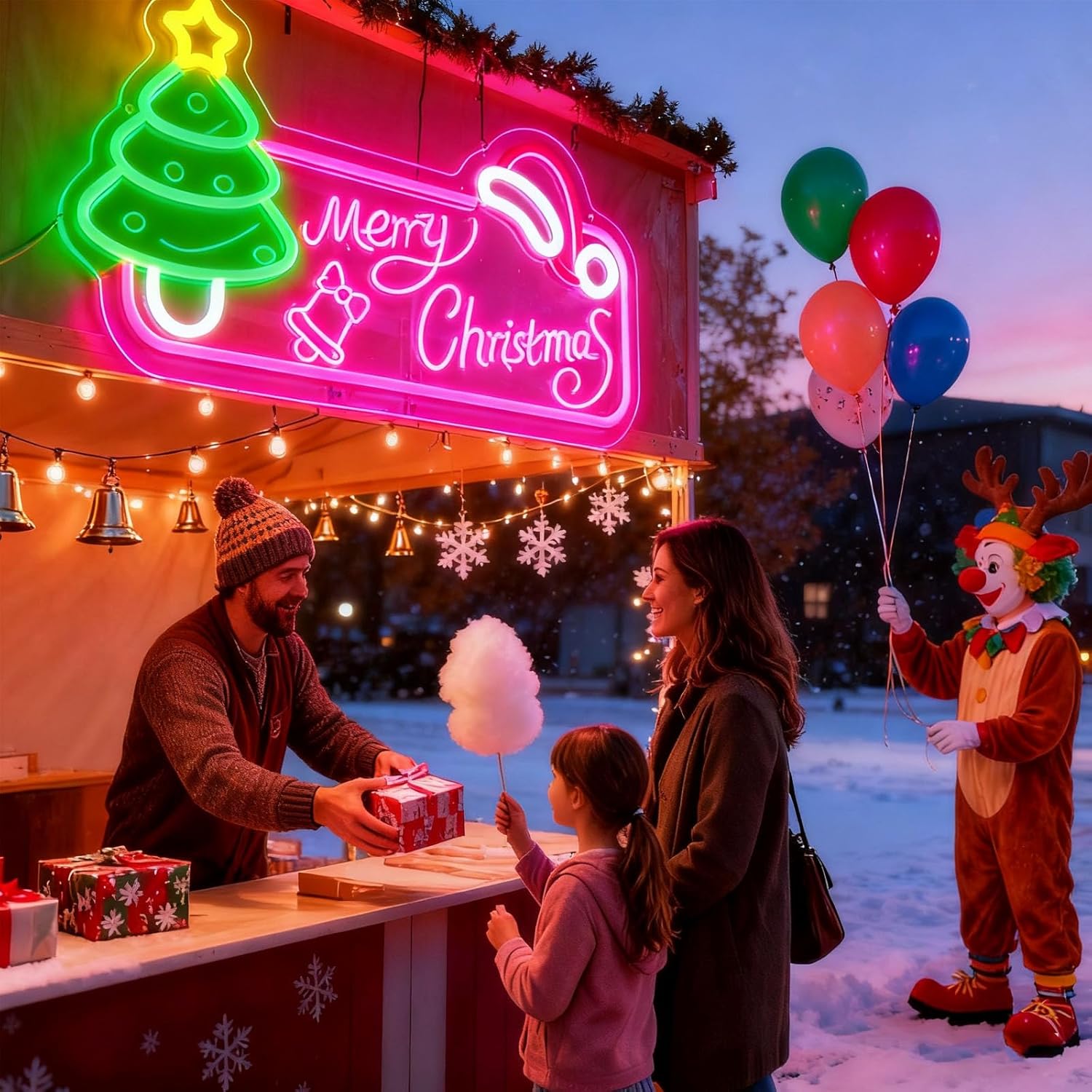 Merry Christmas LED Neon Sign for Home, Bedroom, Party Holiday Art Wall Decor,Christmas Gift for Friends, Family & Holiday Lovers - Image 5