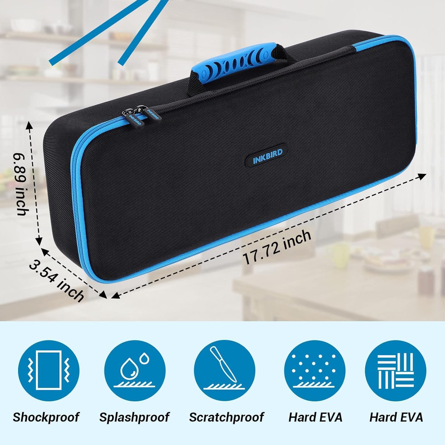 INKBIRD ISV-200 W Sous Vide Cooker + Funda Protectora | WiFi Roner Profesionales Coccin al Vaco Baja Temperatura 1000 W, Bolsa de EVA rgida para el transporte, antiaraazos, antipolvo, Negro