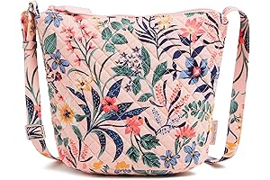 Vera Bradley Coral Floral Cotton Bucket Crossbody Purse