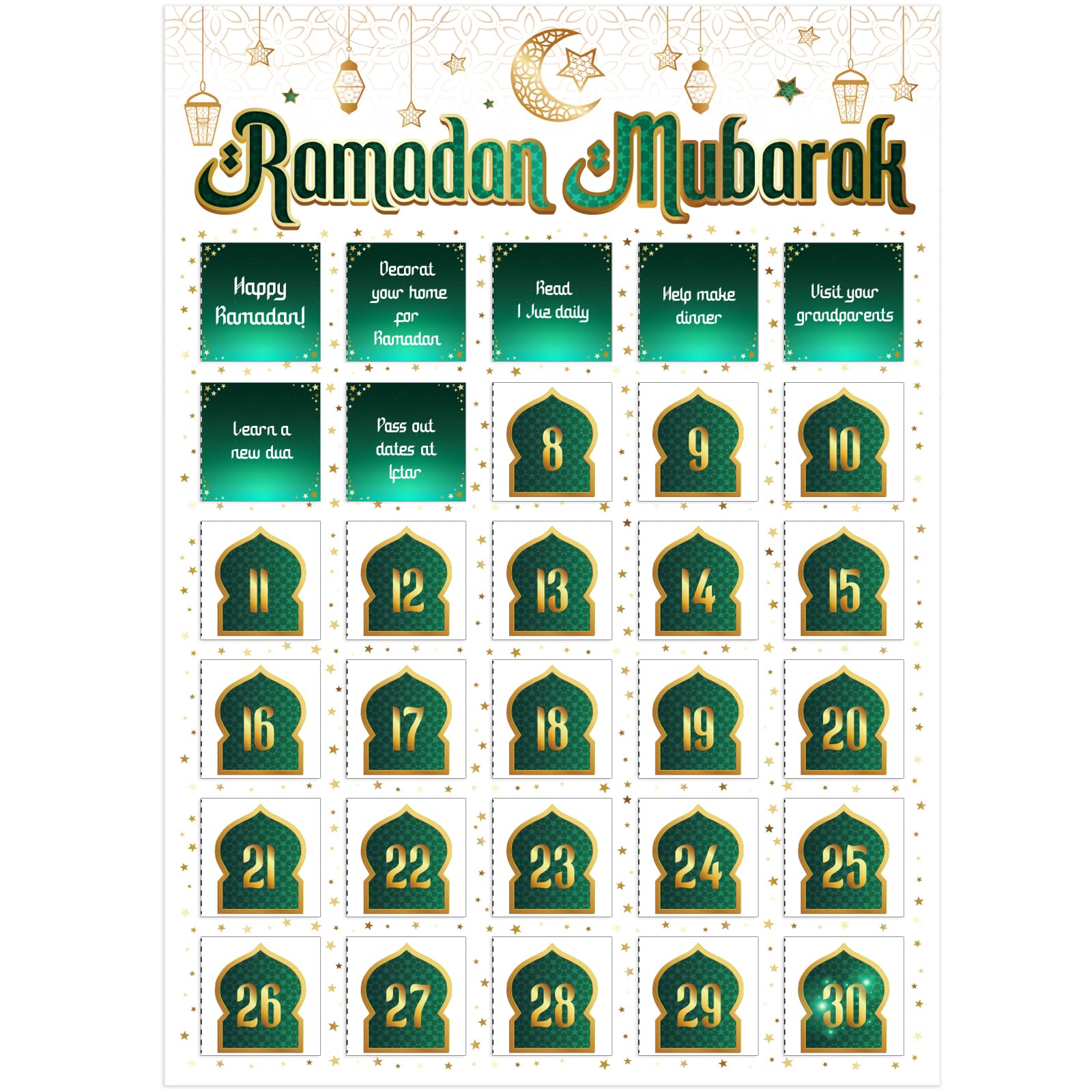 TIANSDL Calendario De Adviento De Adera Usulana Para El Eid De