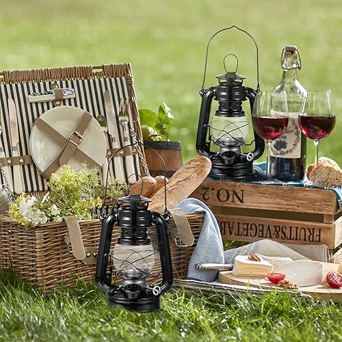 Miniatura 6 de Linterna pequeña de queroseno, farol de huracán, lámpara de aceite de 8 pulgadas, linterna colgante para interiores y exteriores, con mecha para