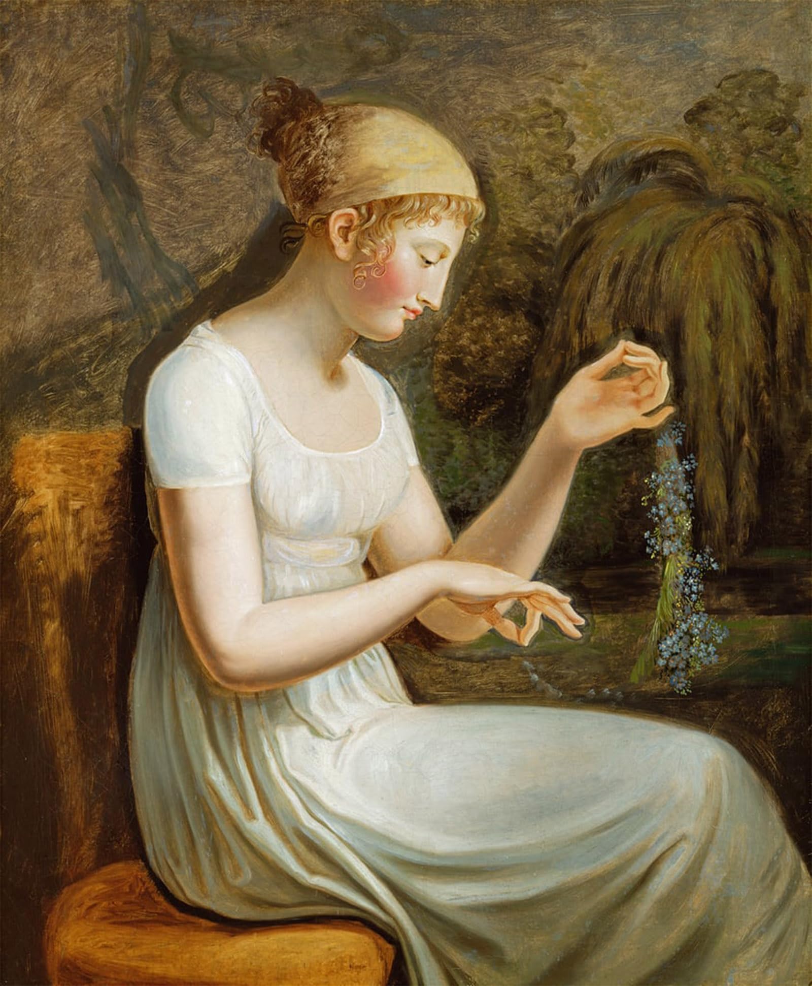 SERENDIPITP Vintage Picture Print on Canvas Wall Art Poster Girl with Flowers by Johann Heinrich Wilhelm Tischbein Artwork Print Poster for Wall Decor 60x90cm