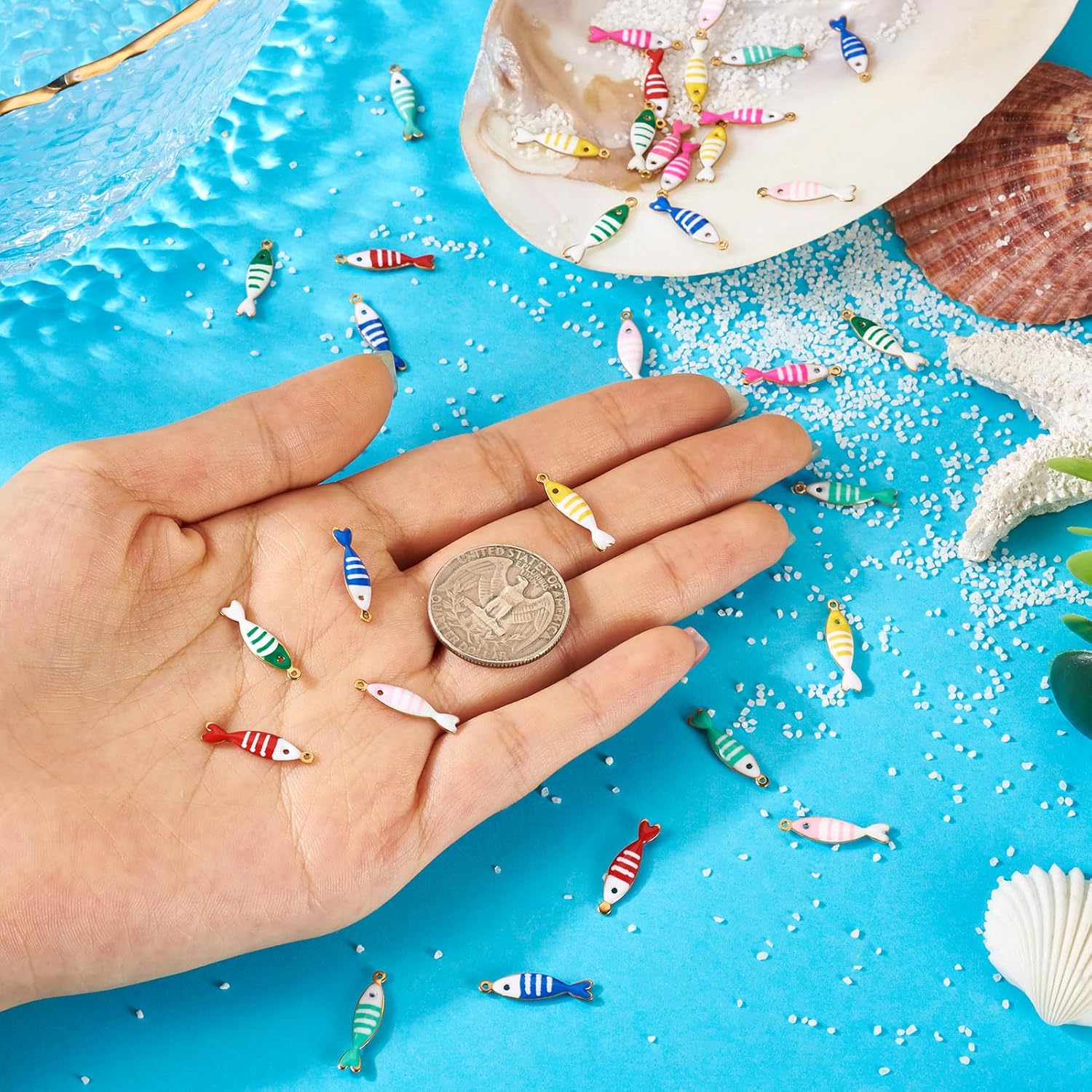 35Pcs 7 Colors Fish Charm Stainless Steel Enamel Fish Charms Enamel Animal Charm Pendants for DIY Necklace Bracelet Earrings Jewelry Making - Image 6