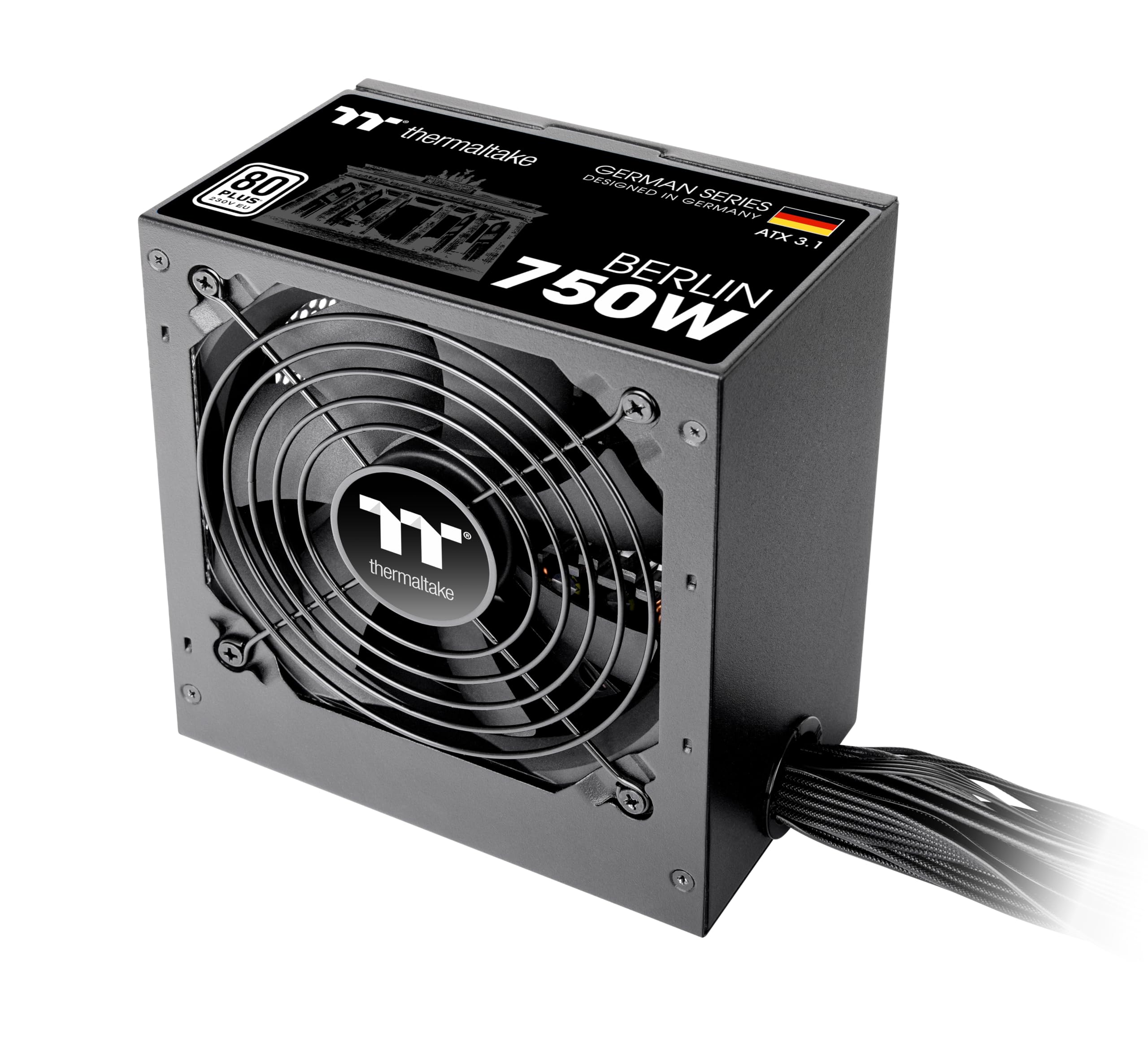 Thermaltake Berlin 750W Netzteil | ATX 3.1 | 12V-2 * 6 Pin | 80Plus Weiß Zertifiziert | geräuscharmer Betrieb | German Series