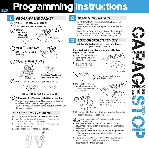 Miniatura 3 de 2X para puerta de garaje Genie Intellicode, G3T-BX G3T-R 3 botones Genie reemplazo remoto de apertura de puerta de garaje, búsqueda automática de