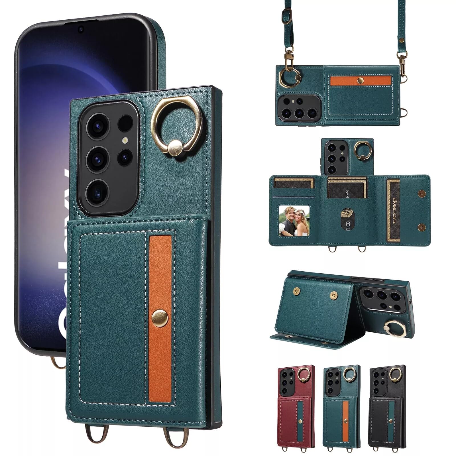 Generic etui kompatybilne z Samsung Galaxy S23 Plus (kolor: czerwony) eleganckie magnetyczne etui z klapką ze skóry do ochrony telefonu komórkowego