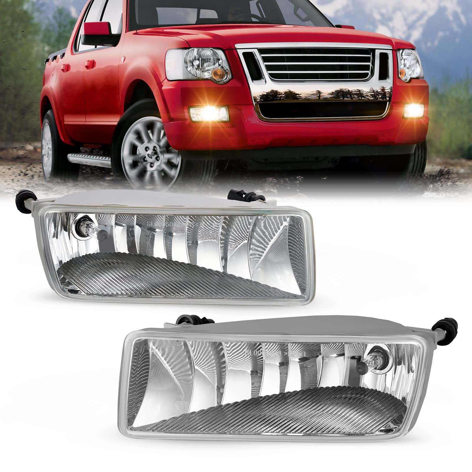 Fog Light Replacement Lamp For 06-10 Ford Explorer & 08-10 Sport Trac – Clear Lens
