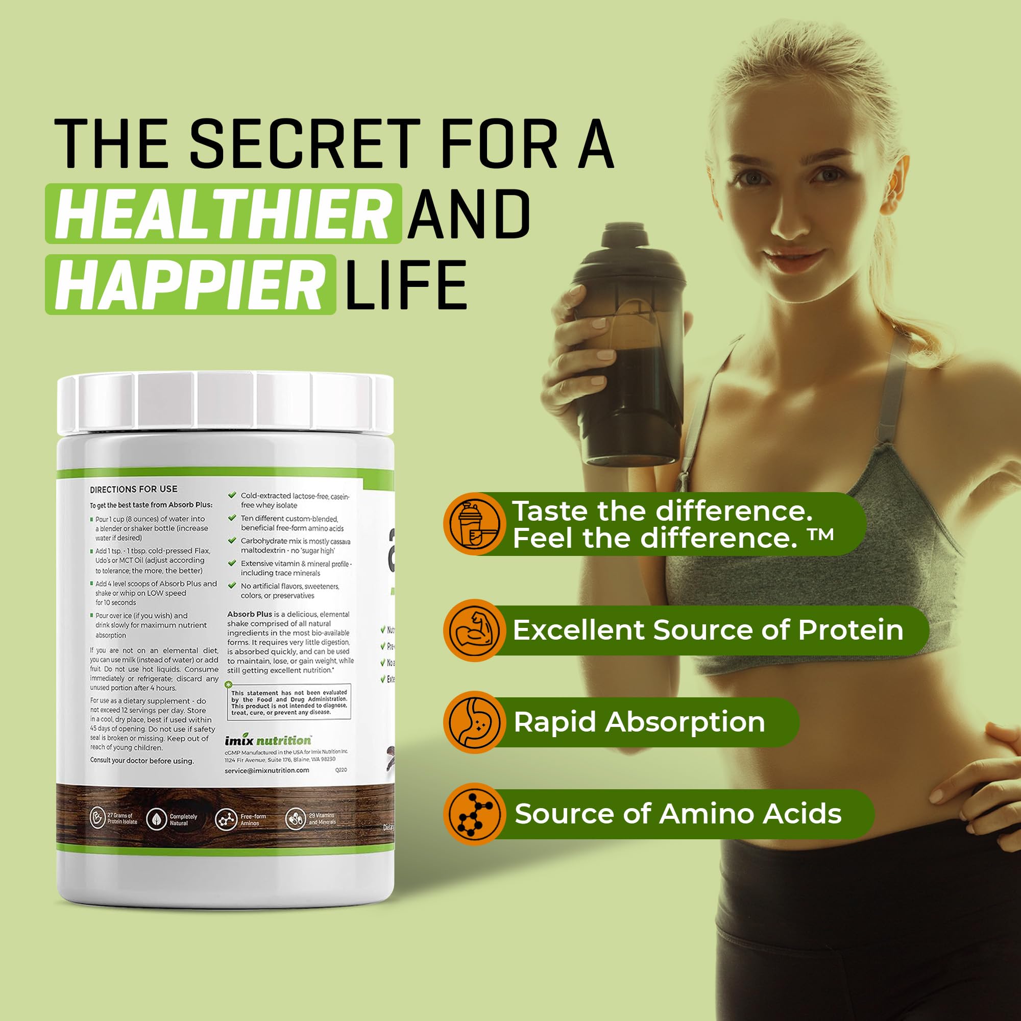 Isolate Protein - Diet Supplement for Improved Gut Health, Extra Nutritional Support, Non-GMO, Gluten-Free, Lactose-Free, Casein-Free (2.2 Lbs, Unsweetened Vanilla) — Amazon image 2