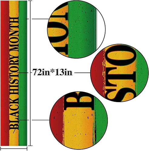 Miniatura 3 de Nepnuser Camino de mesa del mes de la historia negra, festival de herencia afroamericana, decoración de fiesta, decoración del hogar, cocina,
