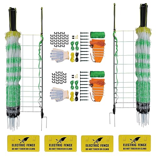 Miniatura 13 de Malla eléctrica semirrígida de alta calidad para valla de 35.4 pulgadas de alto x 65.6 pies de largo, postes premontados elevados a 47.2 pulgadas