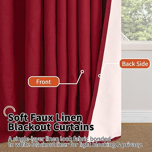 Miniatura 64 de Cortinas opacas de lino de 40 pulgadas de largo para ventana corta de cafetería, cortinas de arpillera con aislamiento térmico, bloqueo de luz