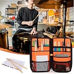 Damero Drumstick Bag, Drumstick Mallet Bag with Detachable Shoulder Strap, Hanging Drum Sticks Bag for Drummers, Beginners in Band, Gig
