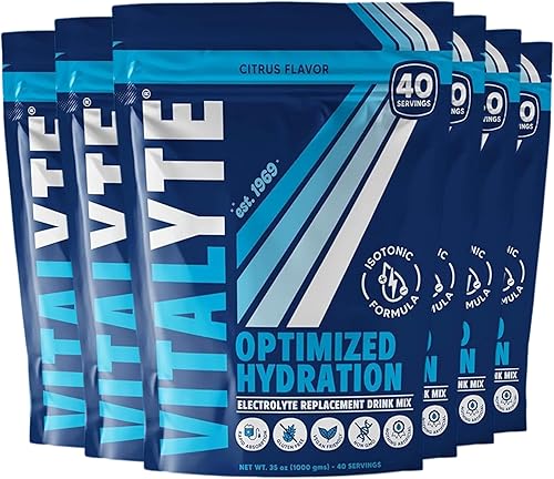 Miniatura 20 de Vitalyte Mezcla de bebida en polvo de electrolitos, mezcla de hidratación de electrolitos isotónicos, paquete de caja (6 unidades, ponche de frutas)
