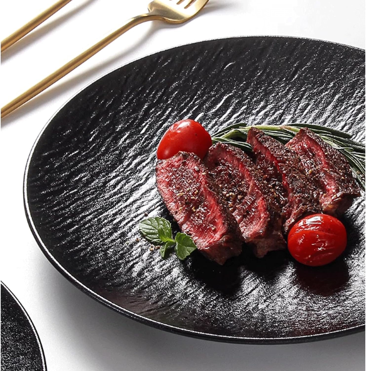 2 Pcs White Plates Lightweight Round Plates Premium Party&Wedding Plates for Dessert Plates Steak Plates