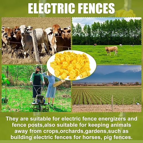 Miniatura 6 de Aisladores de poste en T, tornillo eléctrico para valla de poste redondo apretado, aisladores, aisladores, clips aislantes para valla de granja,