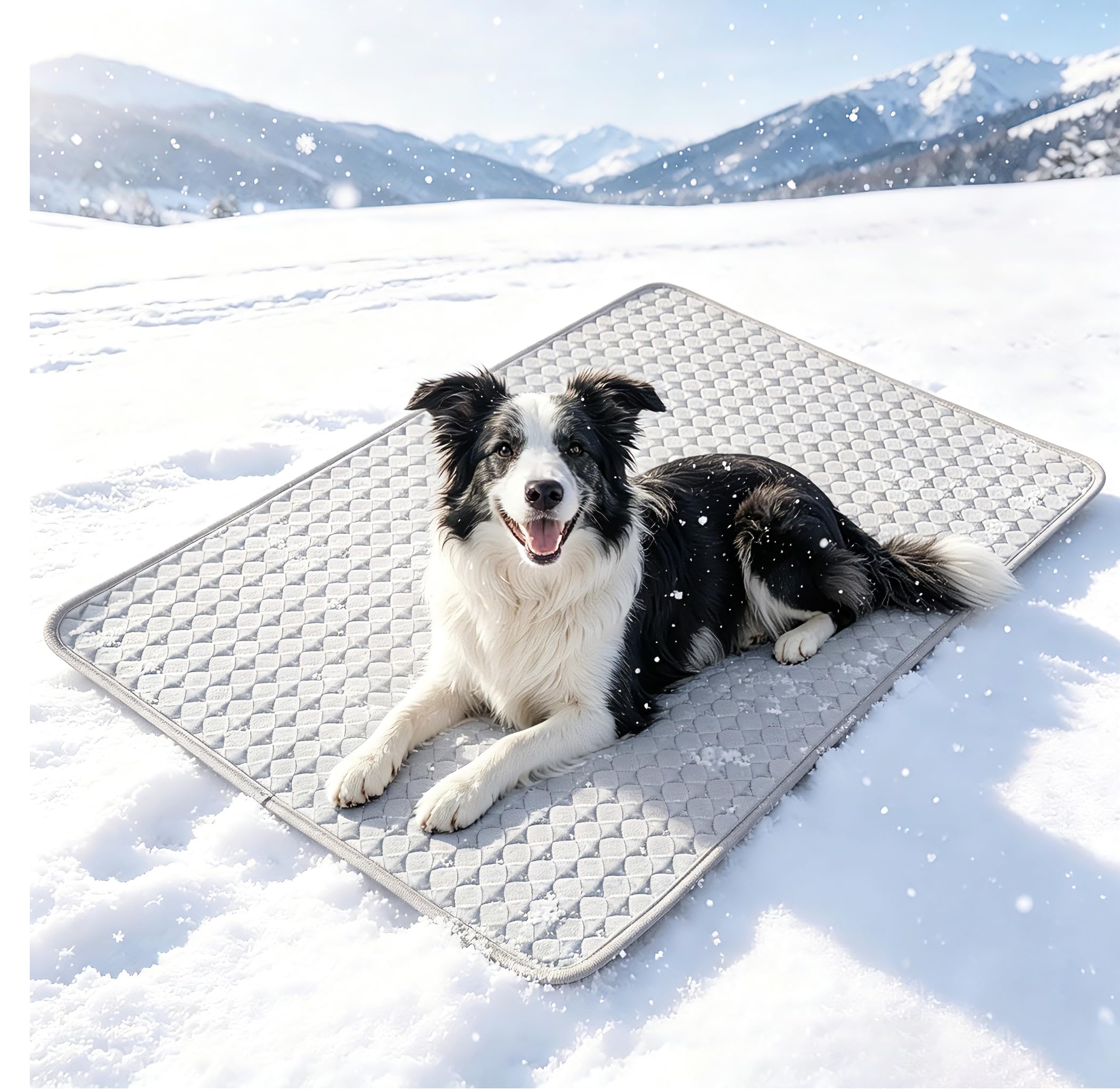 Summer Cooling Mat for Dogs and cats, Non-Slip Ice Silk Self Coo Mat for Medium and Large Pets,Non-Toxic,Scratch-Proof and Washable Sleeping Pad for Bed, Crate,Indoor,Outdoor, Car Seats, 40"x28"Grey