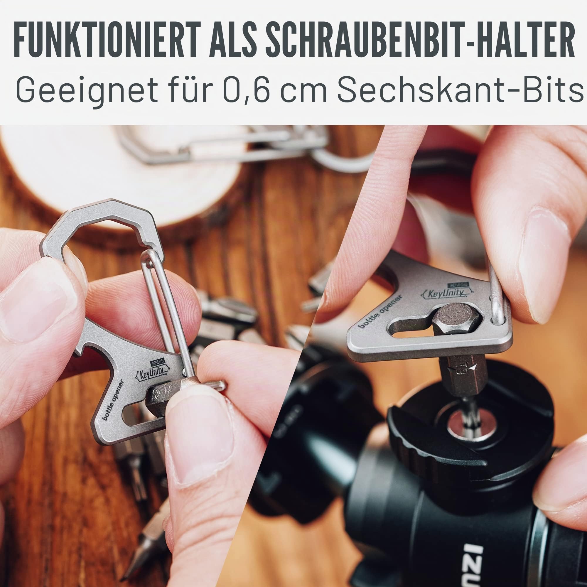 KeyUnity Titan Schlüsselanhänger Karabiner, Schnellverschluss Schlüsselring Zubehör, Klein Taschenclip Keychain für Damen und Herren, EDC Schlüsselhalter für Auto Motorrad