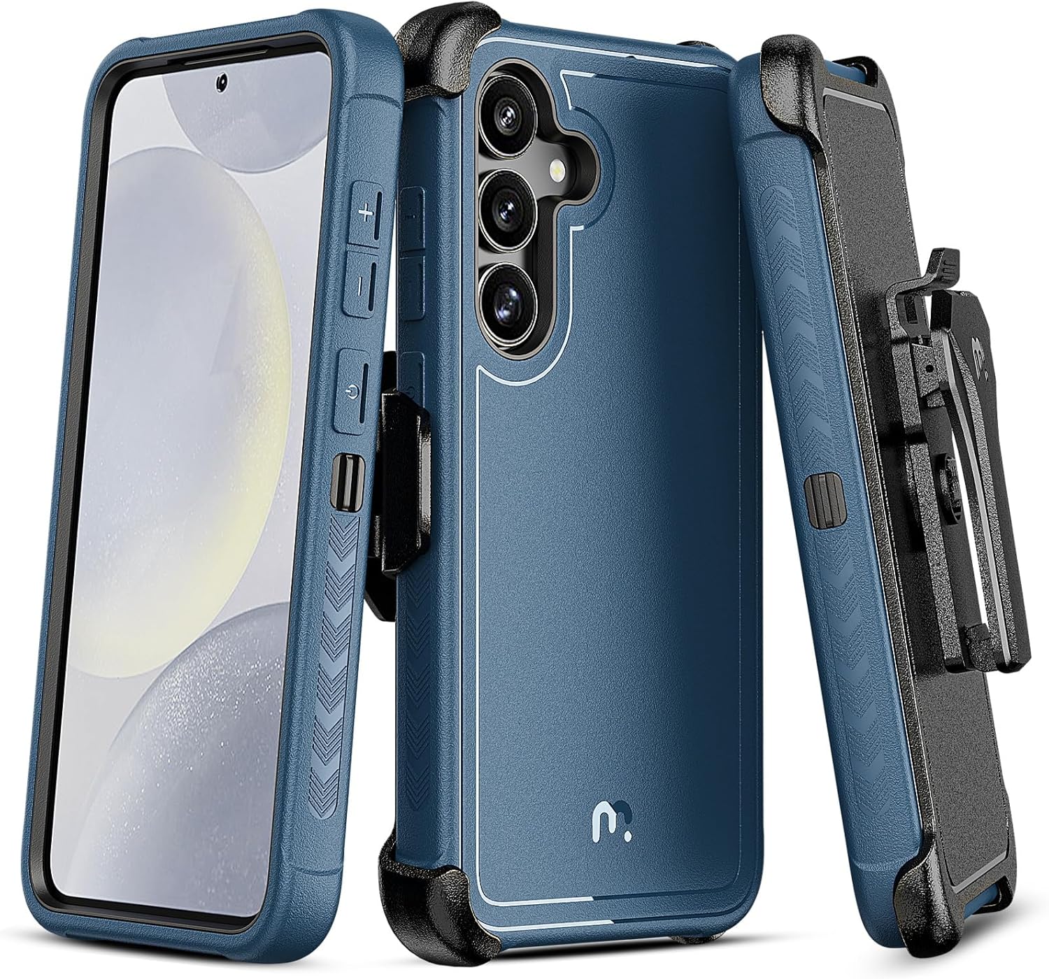 M MYBAT PRO Maverick Series for Samsung Galaxy S25 Plus Case with Belt Clip Holster, 6.7 inch, Heavy Duty Military Grade Drop Protective Case with 360° Rotating Stand (No Screen Protector) Blue