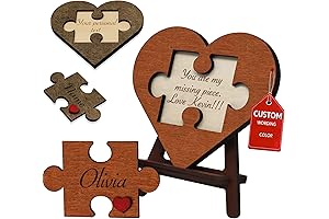 Personalized Wood Plaque with Heart - Valentines Day Custom Gift for Her or Him