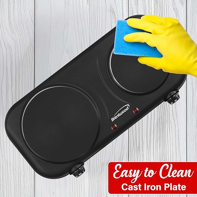 Placa de cocción eléctrica de 1 puesto con control de temperatura, 1100W miniatura 6