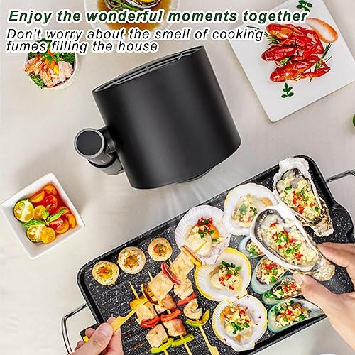 Miniatura 4 de Ventiladores de cocina portátiles para interior RV barbacoa, olla caliente, ventilador de escape de escritorio de cocina con 3 velocidades, altura