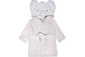 Gerber Unisex Baby Elephant Plushy Soft Hooded Animal Character Bathrobe