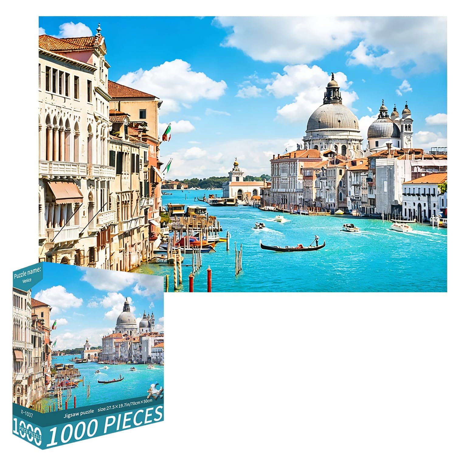 Venice Puzzles 1000 Pieces for Adults jigsaw puzzles for adults 1000 Piece Puzzle Challenging Game for The Whole for Women, Gifts for Women Men, Puzzle Game for Family Fun, Birthday, Party (D)