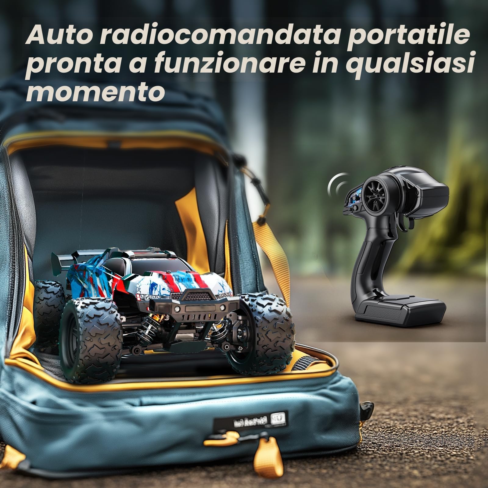 Macchina Telecomandata Professionale 1:18 Entry-Level per Adulti e Ragazzi, RC Car 4WD Fuoristrada 40 km/h con Trasmissione in Metallo e 2 Batterie, Macchina Radiocomandata Compatta per Esterni